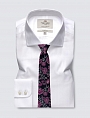 картинка Mens Formal White Herringbone Fitted Slim Shirt Windsor Collar Single Cuff Easy Iron от магазина  Fineshirt 